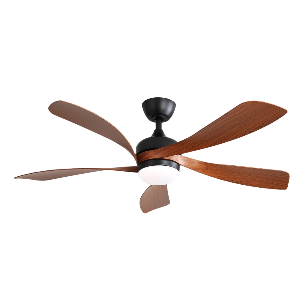 Ventilatore da soffitto 132 cm nero con LED 18W 3 tonalit¨¤, motore DC reversibile e telecomando