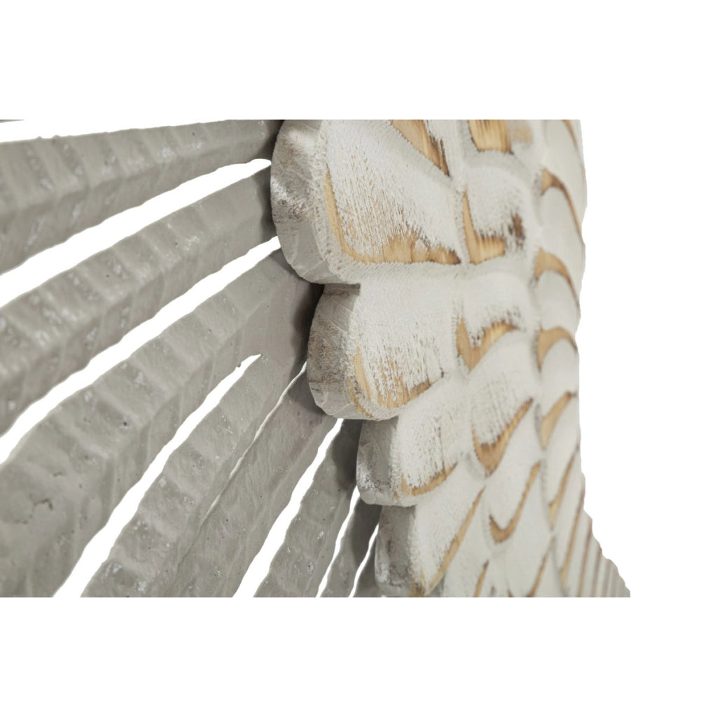 Pannello da parete Ali Natural coppia di ali in ferro e MDF bianco