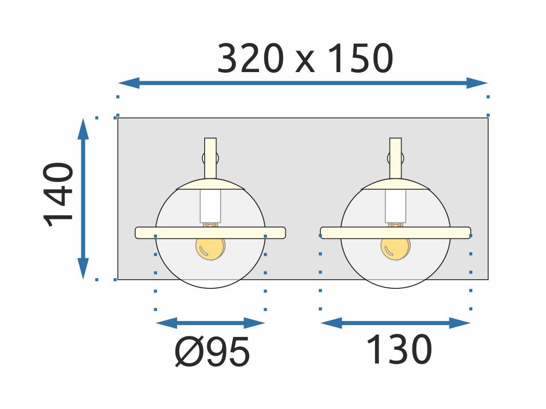 Lampada Da Parete APP1221-2W Black