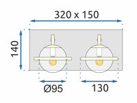 Lampada Da Parete APP1221-2W Black