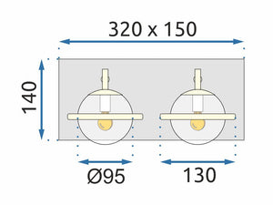 Lampada Da Parete APP1221-2W Black