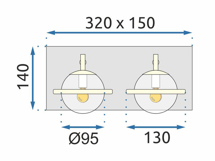 Lampada Da Parete APP1221-2W Black