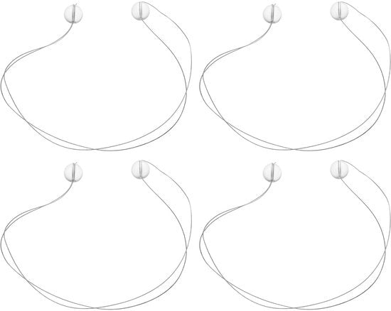 Rimuovitore di Logo 4 pezzi - Auto/Moto/Trattore - Cavo 30 cm - Bianco - Cavo di Acciaio Sottile con Pelle