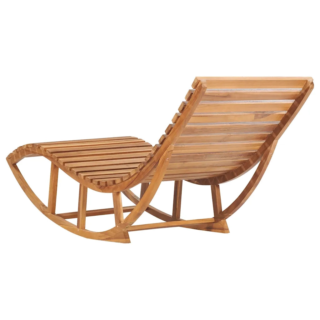 Lettino Prendisole a Dondolo con Cuscino in Massello di Teak cod mxl 67146