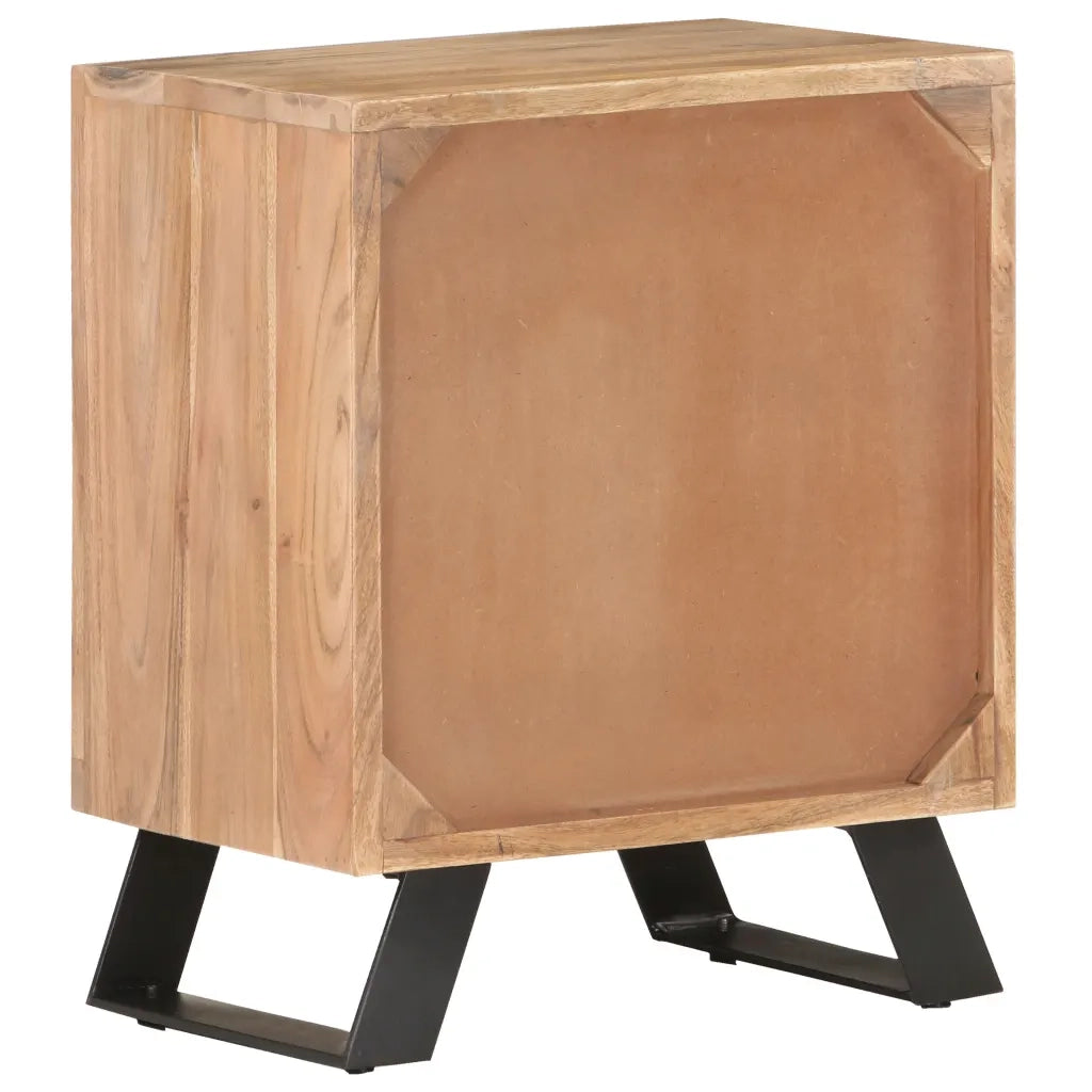 Comodino 40x30x50 cm in Legno Massello di Acacia con Bordi Vivi 323519