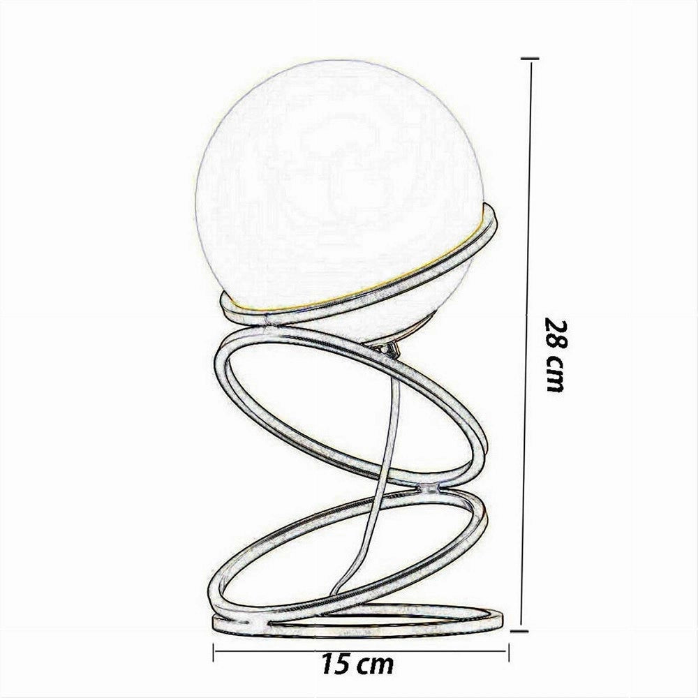 Trade Shop - Lampada Da Tavolo Minimalista Lume In Metallo Bronzo Con Sfera In Vetro G9 D31 -