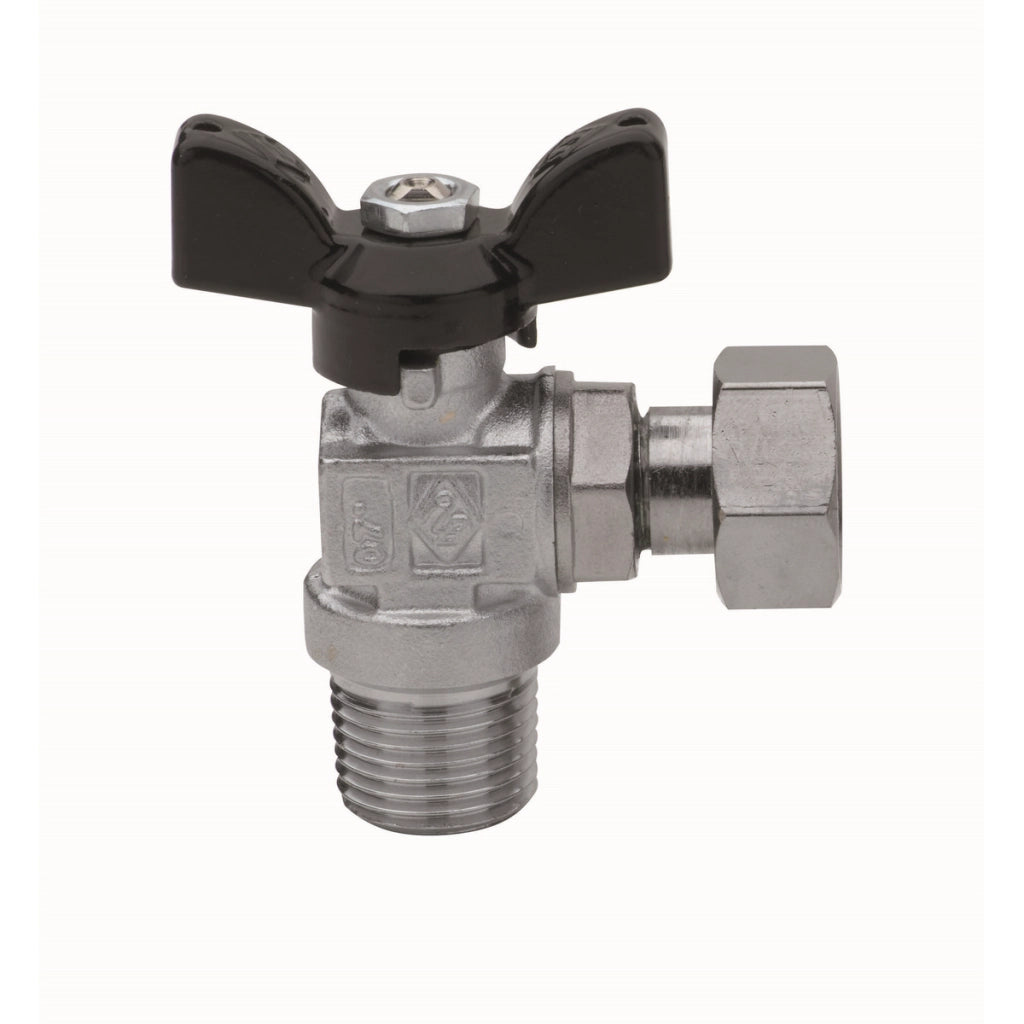 VALVOLA A SFERA A SQUADRA FILETTATURA MASCHIO CON GIRELLO- 1/2 x 3/4  DN 15  PN 30- RB- pezzi 1