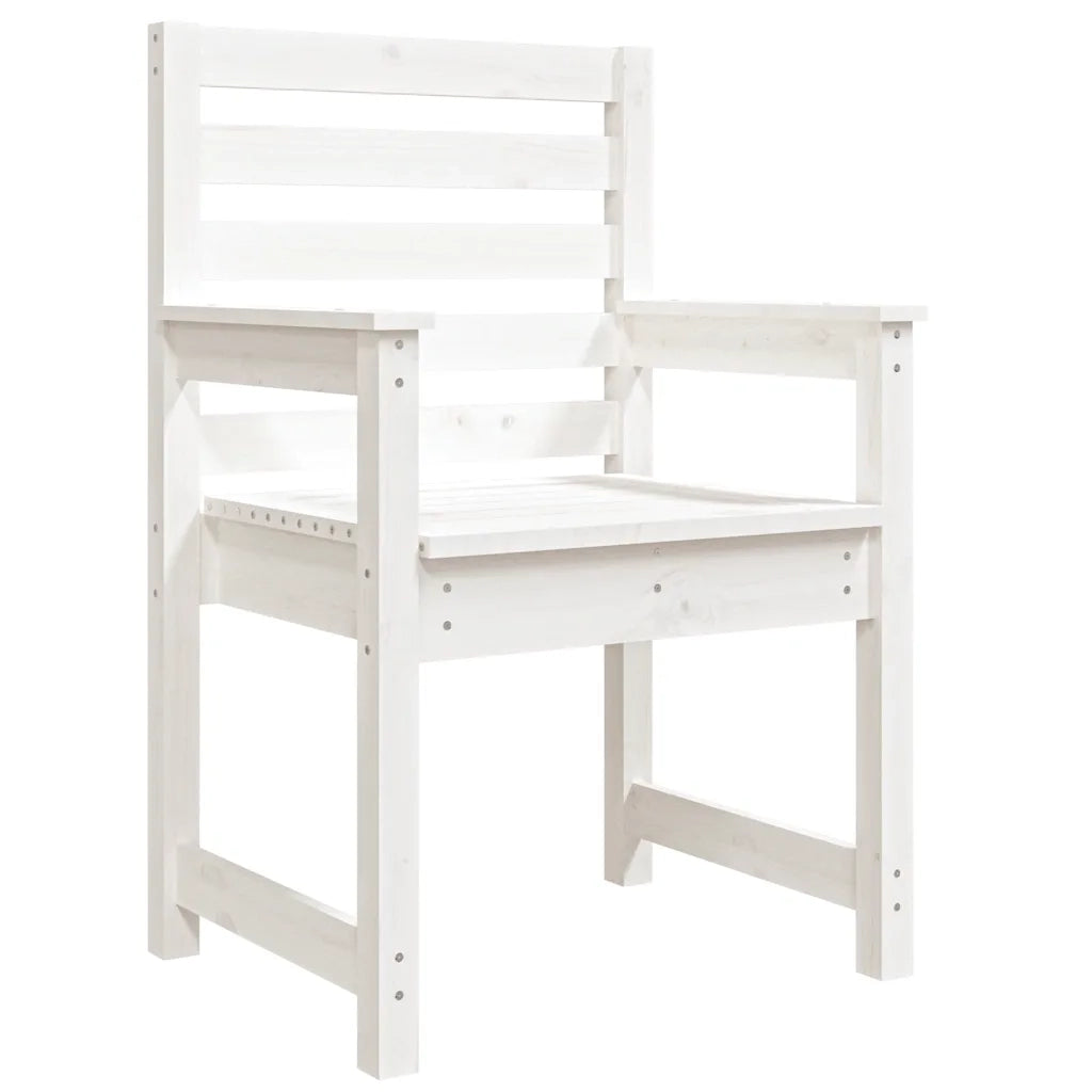 Sedie da Giardino 2pz Bianche 60x48x91cm Legno Massello di Pino
