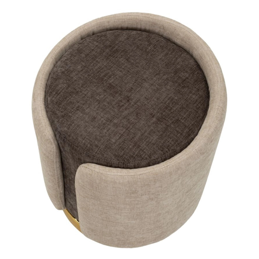 Pouf bicolore con base oro