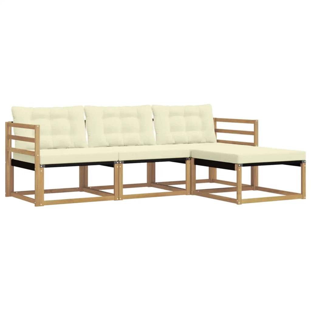 Set di divani da esterno 4 pz Bianco e Crema 3388552