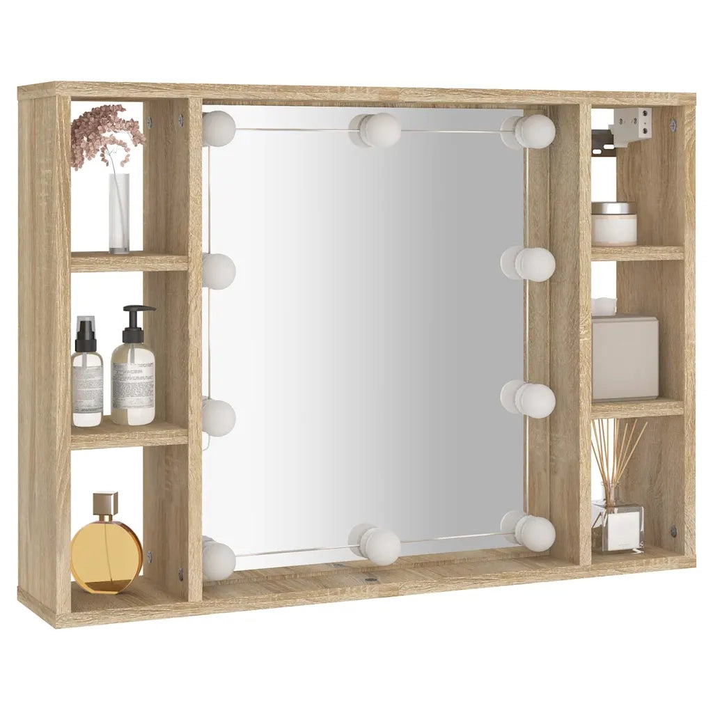 Mobile a Specchio con LED Rovere Sonoma 76x15x55 cm CFW3244875