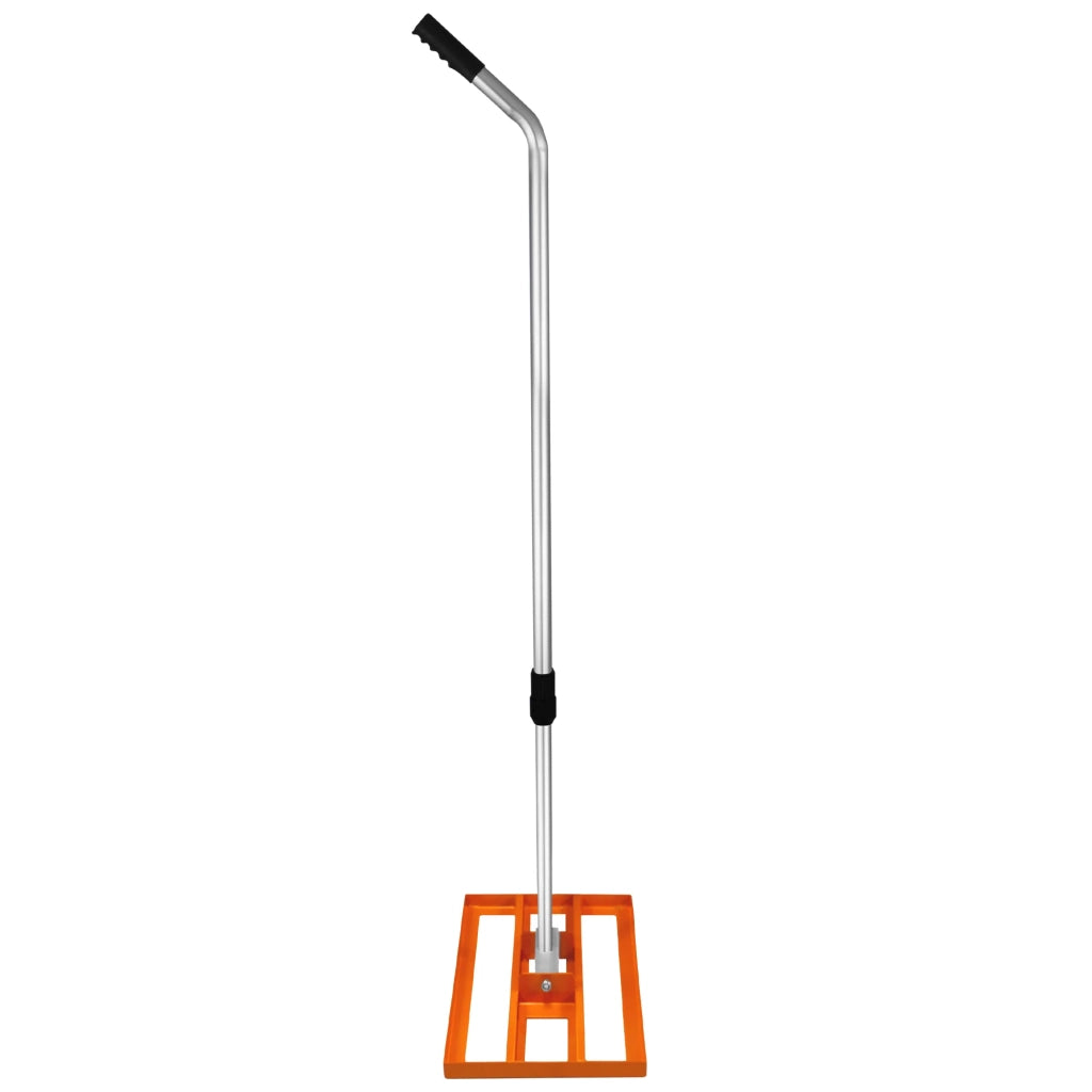 Spargitore Rotante Fertilizzante & Livella Prato 50cm Rastrello Arancione Manico Estensibile