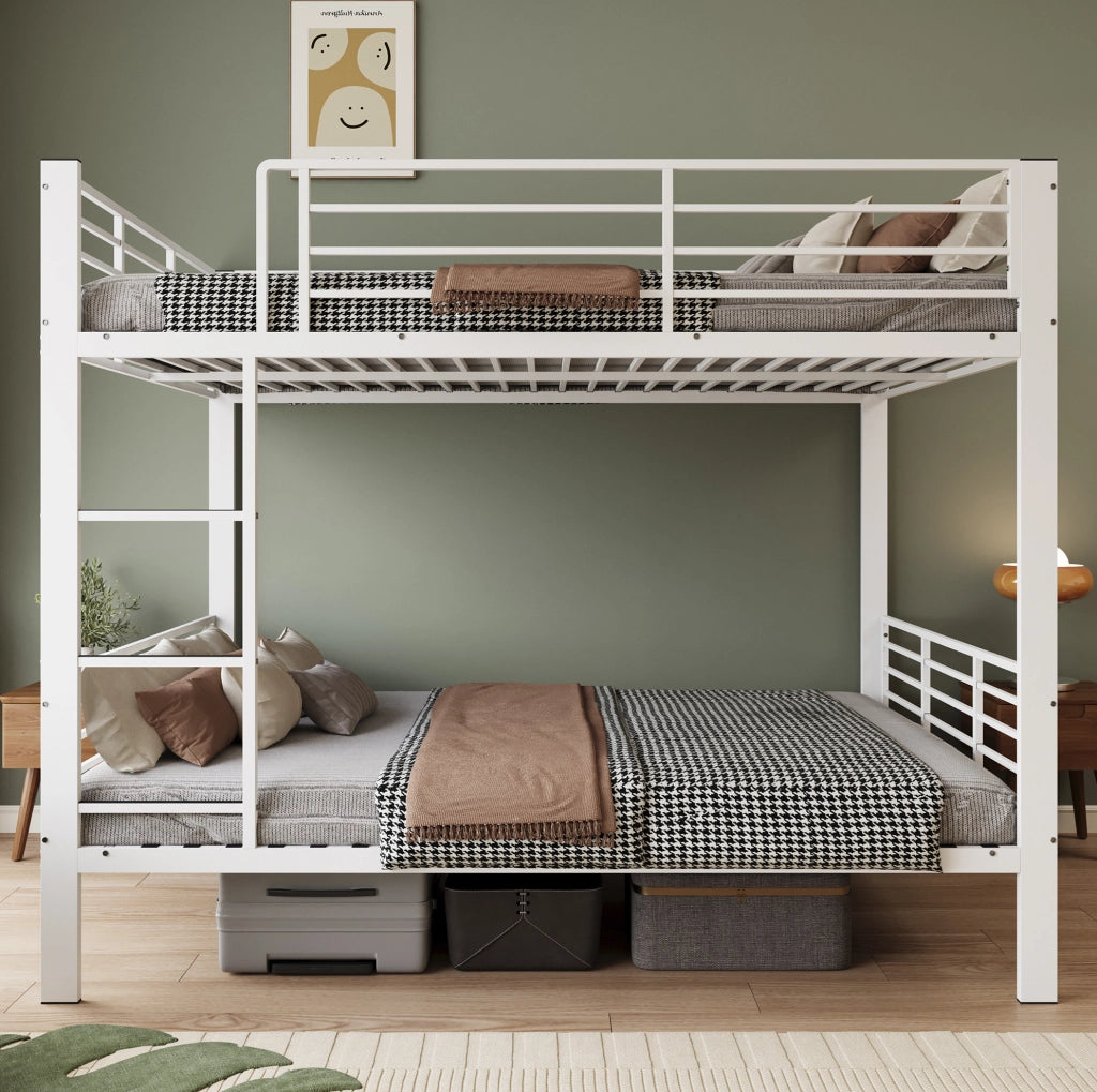 Letto a castello in metallo 140 x 200 cm bianco opaco