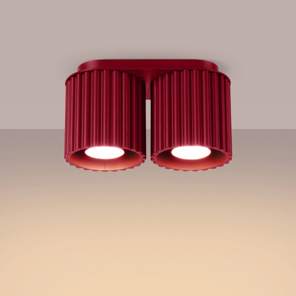 Plafoniera moderna borgogna ovale 21cm 2xGU10 Pure VISTAO