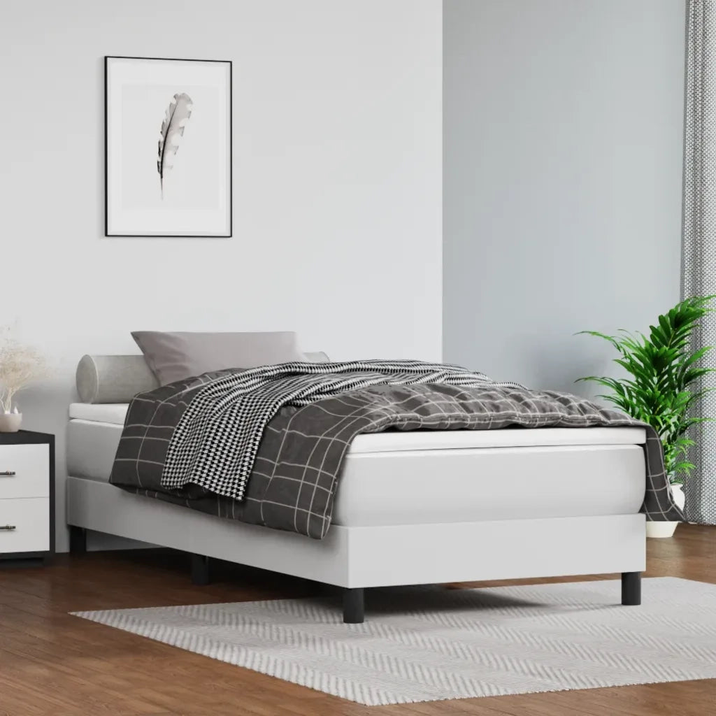 Materasso a Molle Insacchettate Rigidit¨¤ Media Bianco 80x200x20 cm in Similpelle