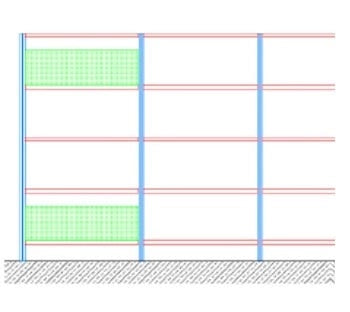 Fascia di controventatura a schiena per piano di cm. 90x30h