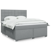 Giroletto a Molle con Materasso Grigio Chiaro180x200 cm Tessuto