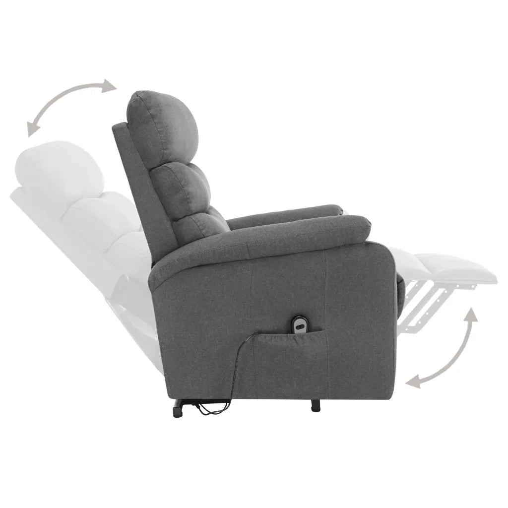 Poltrona Alzapersona Massaggio Grigio Chiaro in Tessuto cod mxl 32441