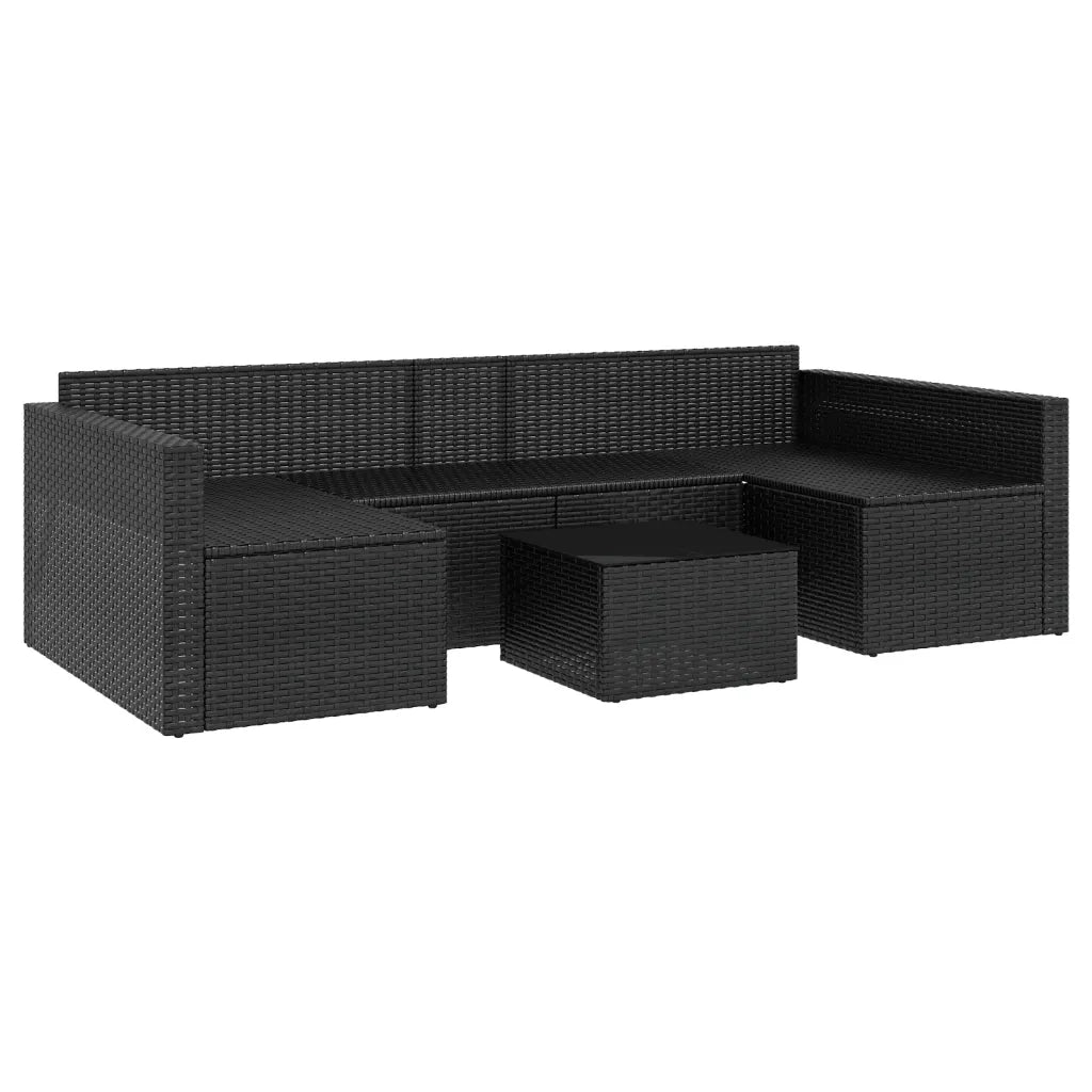 Set da Giardino 2 pz | Set Salotto da Giardino con Cuscini Nero in Polyrattan