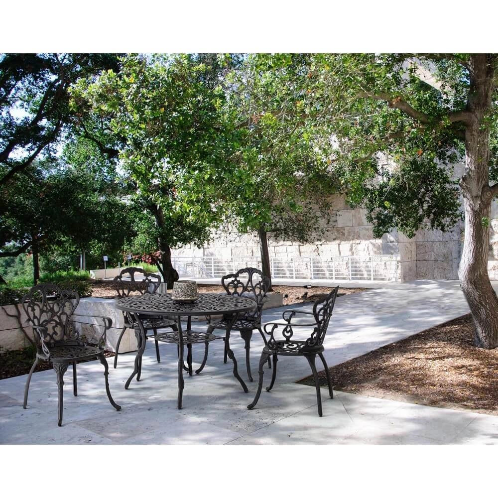 Tavolo da Giardino Rotondo in Alluminio Pressofuso con Decori - REGENCY
