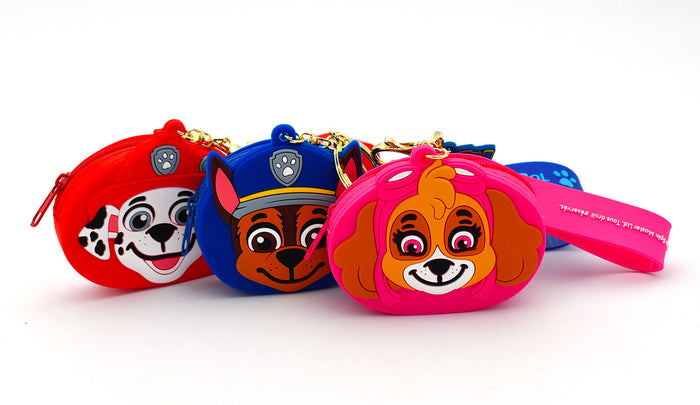 Set 24 Portamonete per Bambini in Silicone Paw Patrol Rosa Blu e Rosso