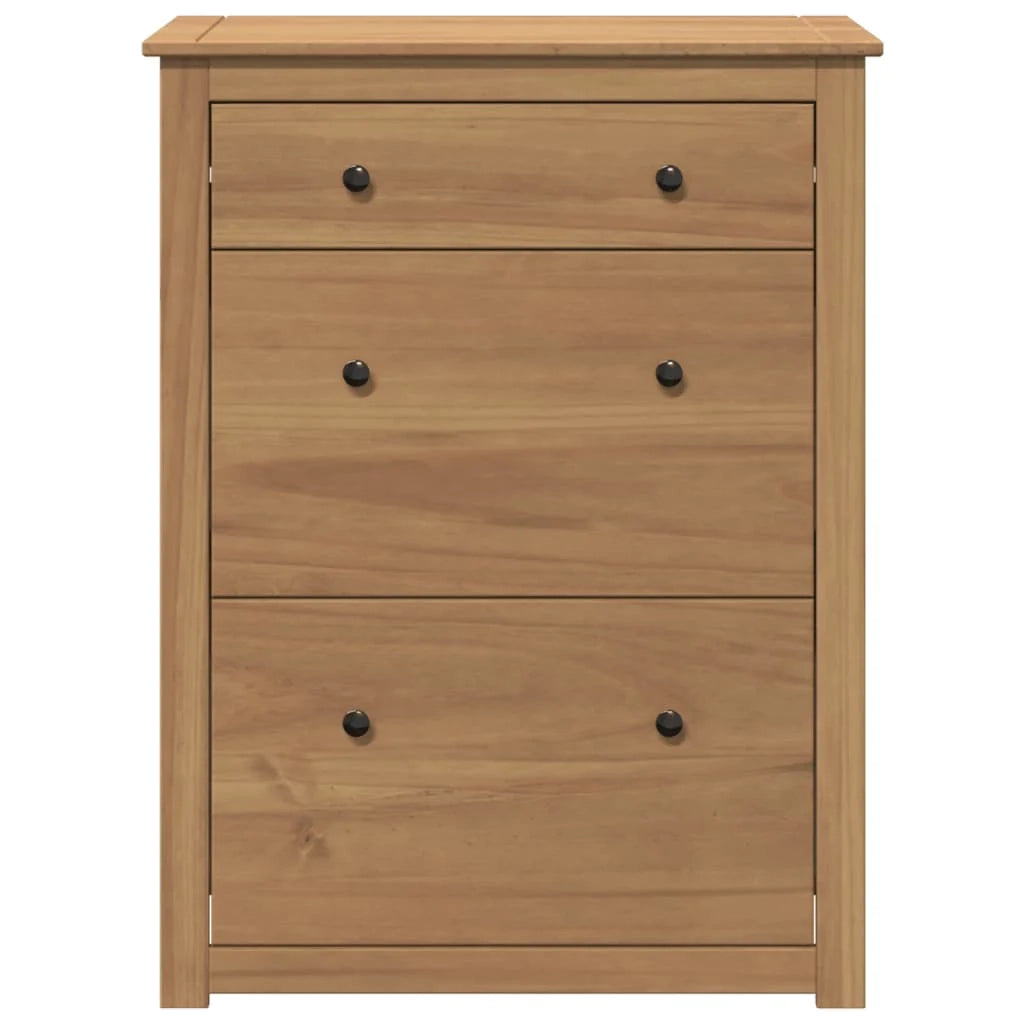 Scarpiera mobiletto portascarpe mobile per ingresso/corridoio/soggiorno Panama 80 x 35 x 105 cm legno di pino massiccio marrone 02_0022037