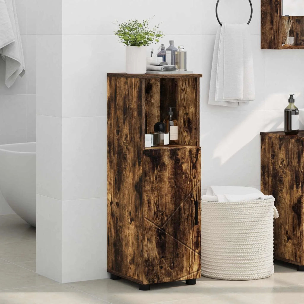 Mobile da Bagno con archiviazione Rovere fumé 30 x 35 x 95 cm 883319
