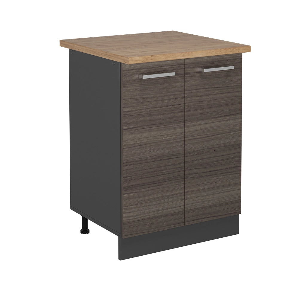 Vicco Mobiletto base cucina Grigio nobile 60 cm , PL Rovere