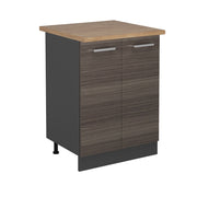 Mobiletto base cucina R-Line Grigio nobile/Antracite 60 cm, PL Rovere Vicco