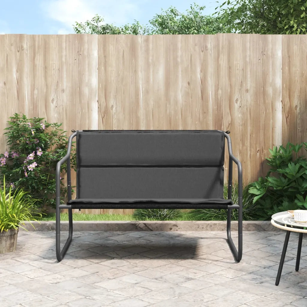 Panca da Giardino 2 Posti con Cuscino Antracite in Acciaio 364106