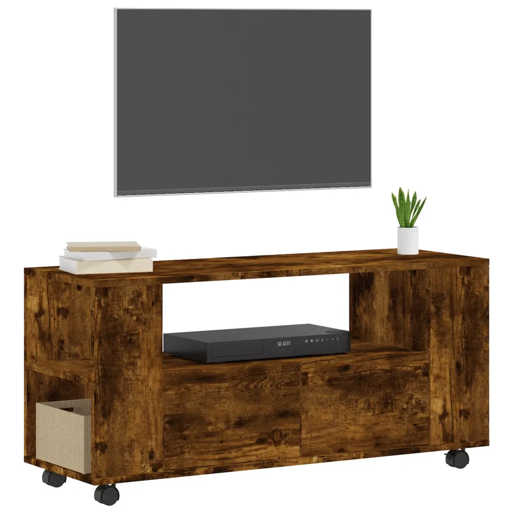 Mobile TV | Armadietto TV | Mobile Porta TV Rovere Fumo 102x34,5x43 cm in Legno Multistrato