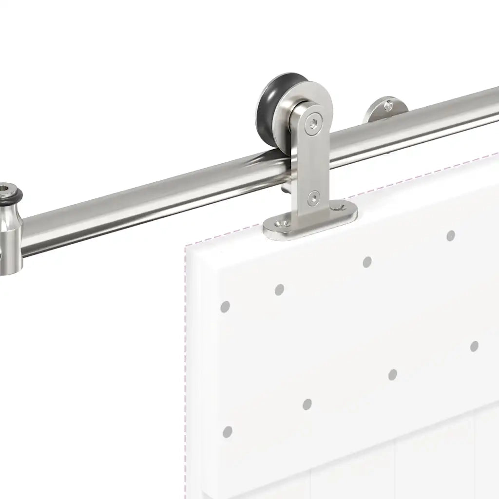 vidaXL Kit Binari Porta Scorrevole 200 cm Acciaio Inossidabile Argento
