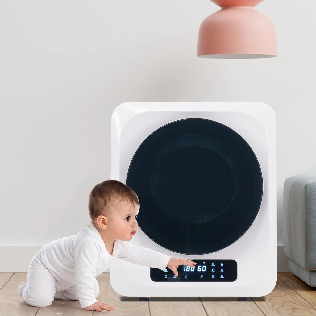 Asciugatrice Compatta a Evacuazione 3 kg 850 W con 6 Programmi; Cestello Inox e Installazione a Parete
