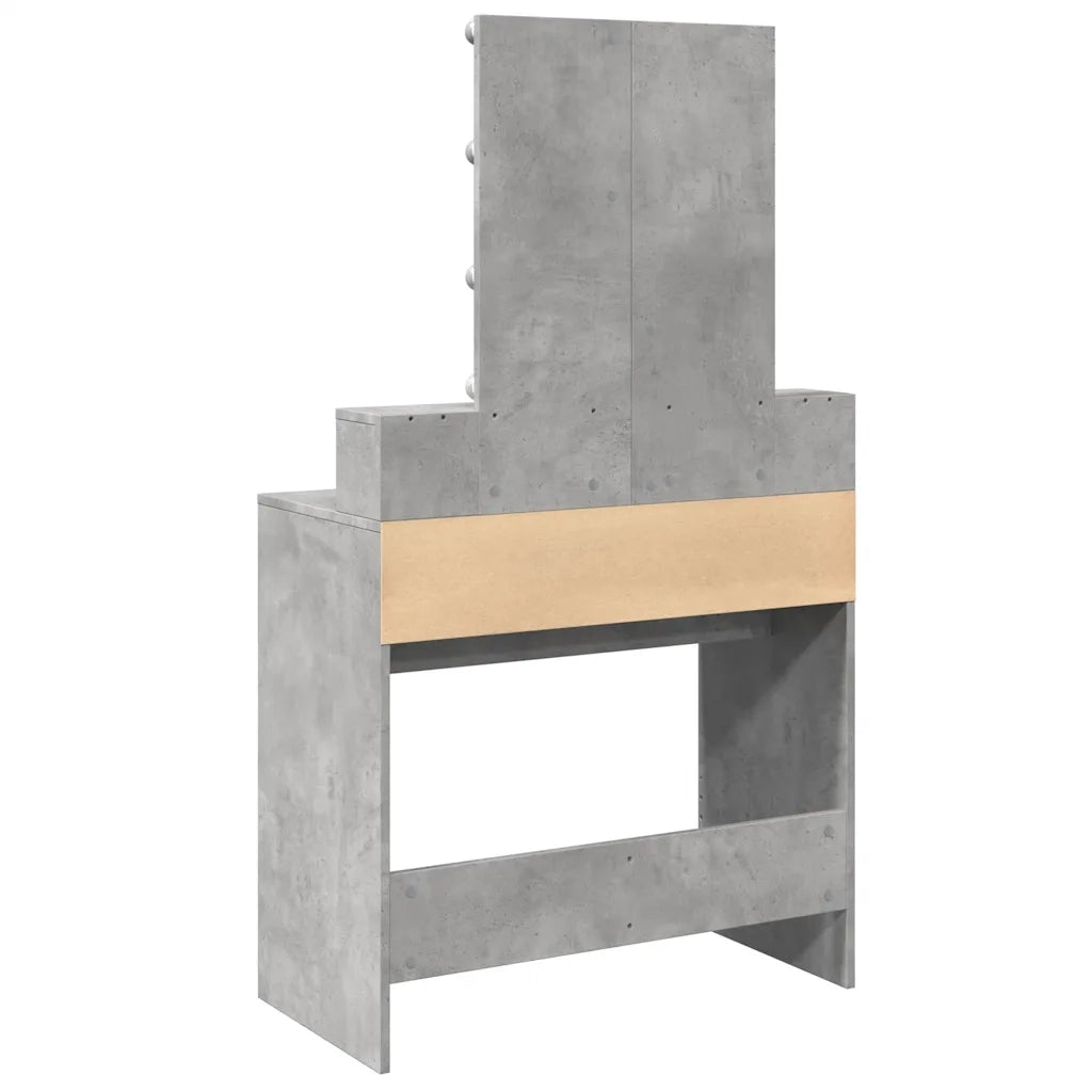 vidaXL Toeletta con LED Grigio Cemento 80x41x144,5 cm