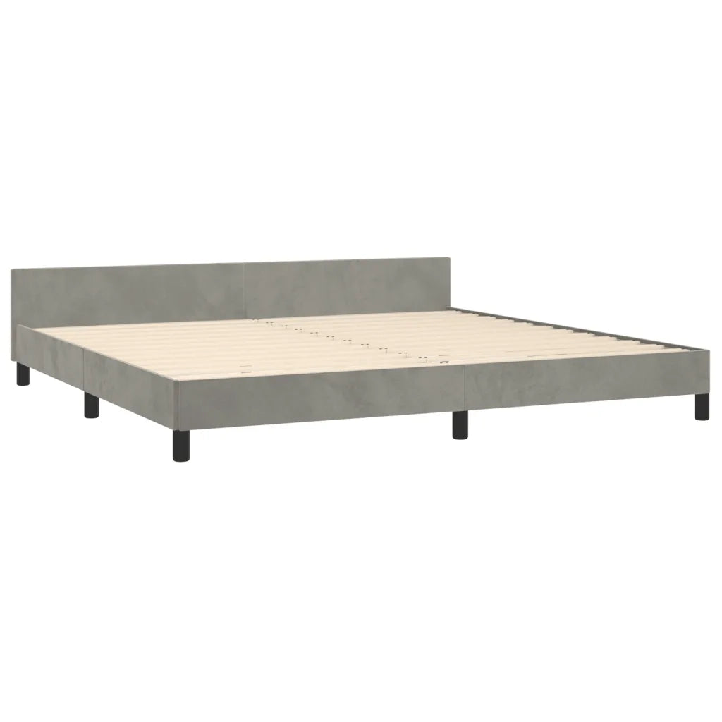 Giroletto senza Materasso Grigio Chiaro 200x200 cm Velluto