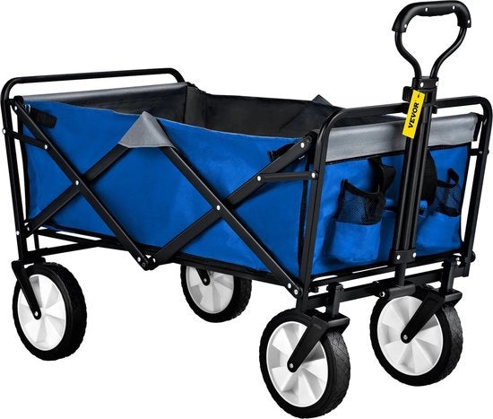 Carrello pieghevole - Carrello per spesa - Carrello piegabile - Carrello per camper - 80KG di carico - Blu/Grigio