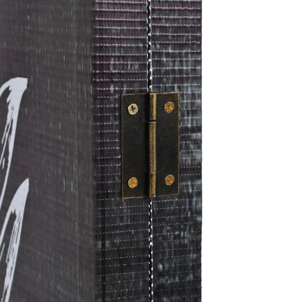 Paravento pieghevole divisorio mobile decorativo 160 cm piume bianche e nere 0802051