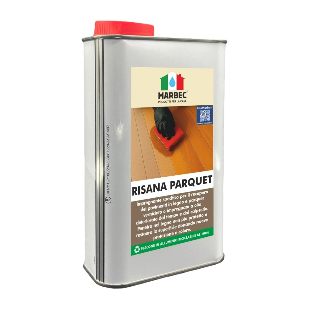 Impregnante rigenerante per pavimenti in legno interni rinnova e protegge RISANA PARQUET 1LT