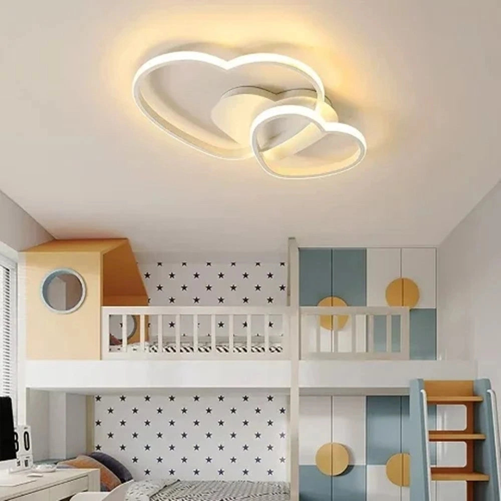 Trade Shop - Plafoniera Lampada Led Design Doppio Cuore Bianco 25w 3 Colori Di Luce Cct Pn-05b3c -
