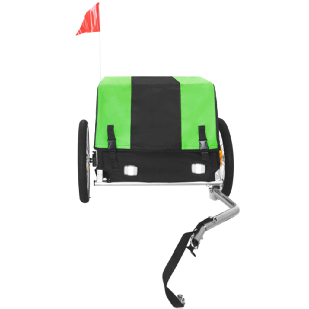 Rimorchio portabici per carichi 40 kg, pieghevole, impermeabile, ruote 16'' - Verde/Nero