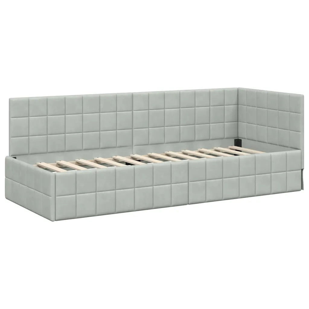 Struttura Letto Angolare con Materasso 2 pz-Giroletto con materasso Grigio chiaro 603927