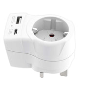 Adattatore da viaggio Regno Unito Tipo G con USB-A USB-C 20W Bianco Skross