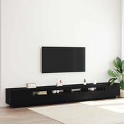 Set mobile TV 3 pz-Set di 3 Credenza per TV Nero 300 x 35 x 40 cm Legno multistrato