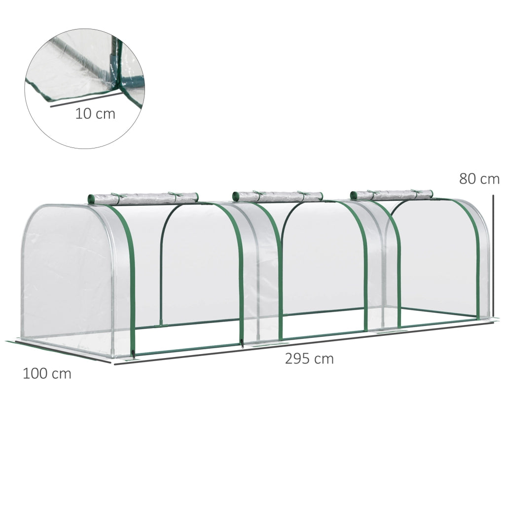 Serra a Tunnel ¨C zephmum ¨C PVC Trasparente Acciaio 295x100x80 cm