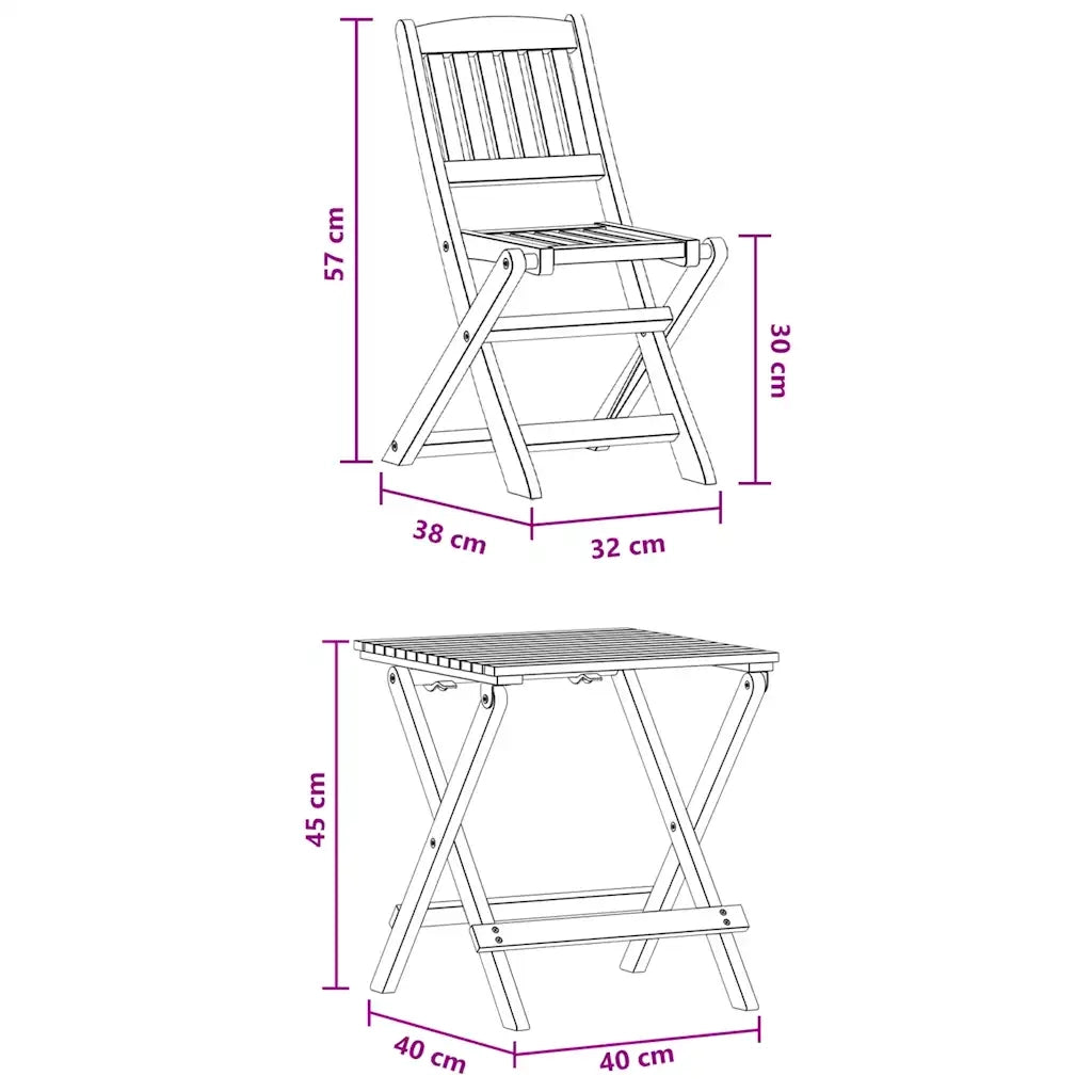 Set da Bistrot per Esterni per Bambini 3 pz | Set Salotto da Giardino Legno di Eucalipto