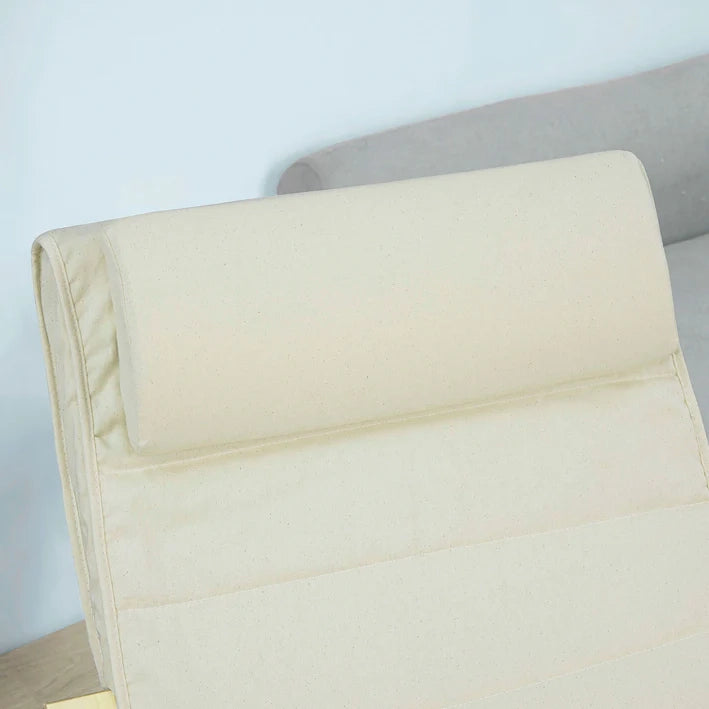 Sedia A Dondolo Poltrona Relax Poltroncina Poggia Gambe Regolabile Bianco FST16-W