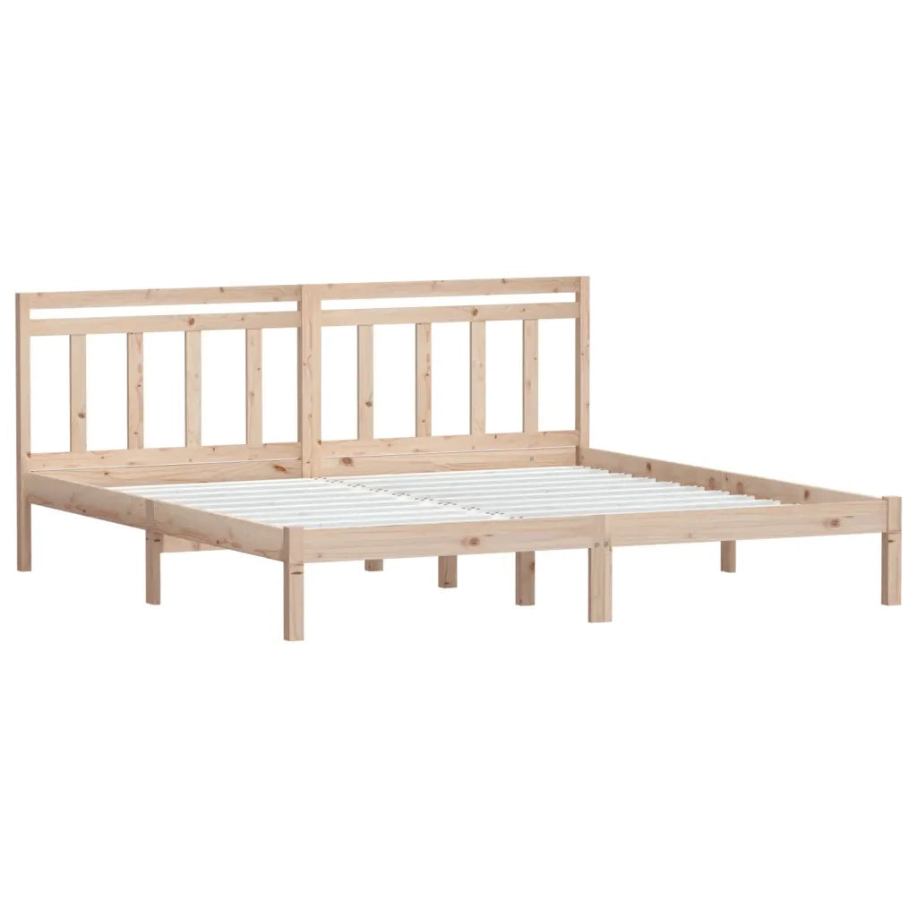 Letto matrimoniale | Letto per adulti | Giroletto in Legno Massello di Pino 160x200 cm