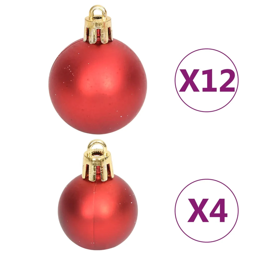 Set Addobbi di Natale 108 pz Rosso e Bianco 330092