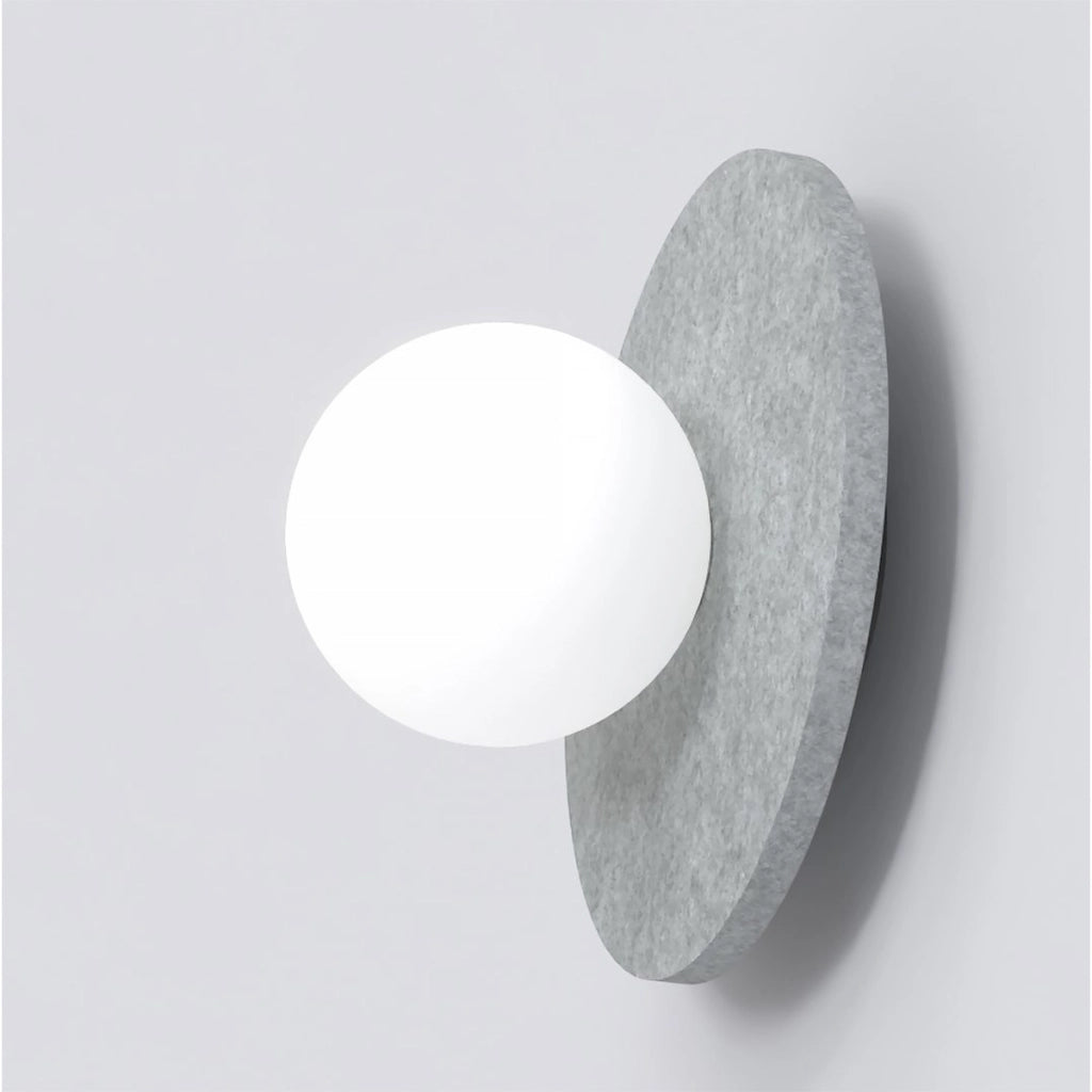 Lampada a parete CALMA in acciaio e filato naturale grigio