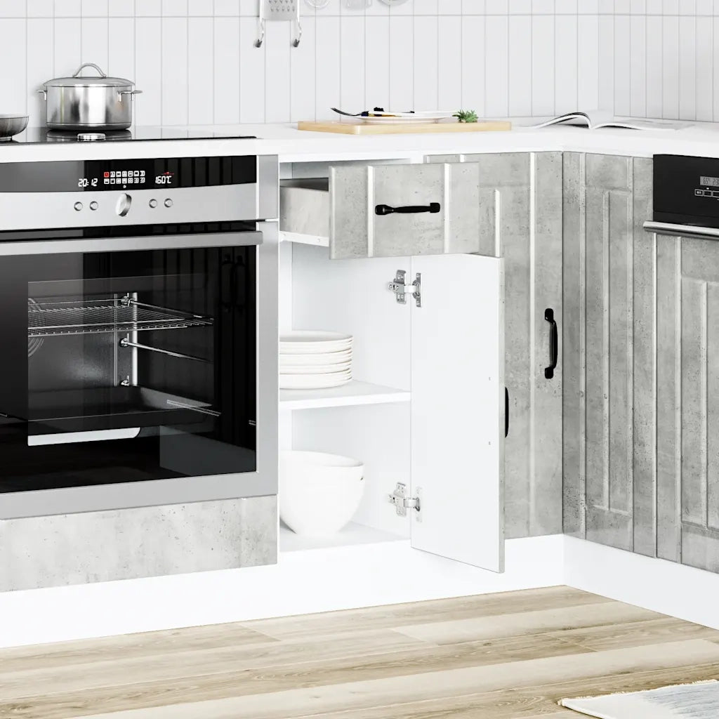 Base da Cucina-Mobile Base da Cucina Lucca Grigio Cemento in Legno Multistrato 714472
